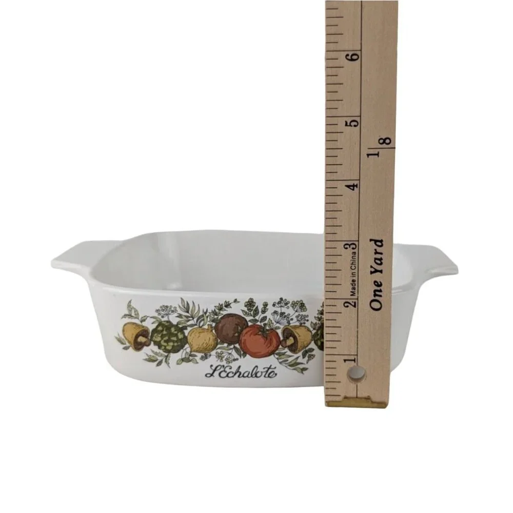 L'Echalote Corning Ware Spice of Life A-1-B‎ Casserole Dish Pyrex Lid Vtg 1 Qt